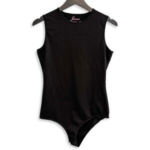 Junee Bodysuit Women‎ XL Black Sleeveless High Neck Snap Bottom Layering